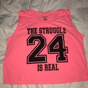 Hot pink muscle tee